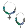 Patricia Nash Beaded Floret Hoop Earrings| Earrings