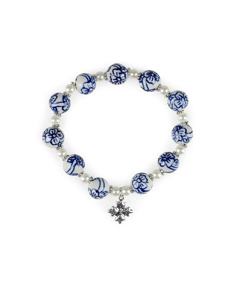 Patricia Nash Blue Beaded Stretch Bracelet| Bracelets