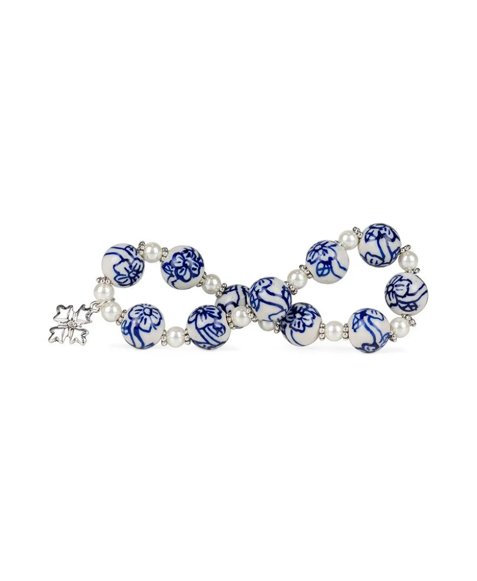 Patricia Nash Blue Beaded Stretch Bracelet| Bracelets