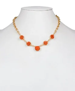 Patricia Nash Carved Rose Link Necklace| Necklaces