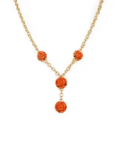 Patricia Nash Carved Rose Y Necklace| Necklaces