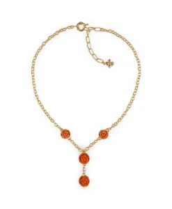 Patricia Nash Carved Rose Y Necklace| Necklaces