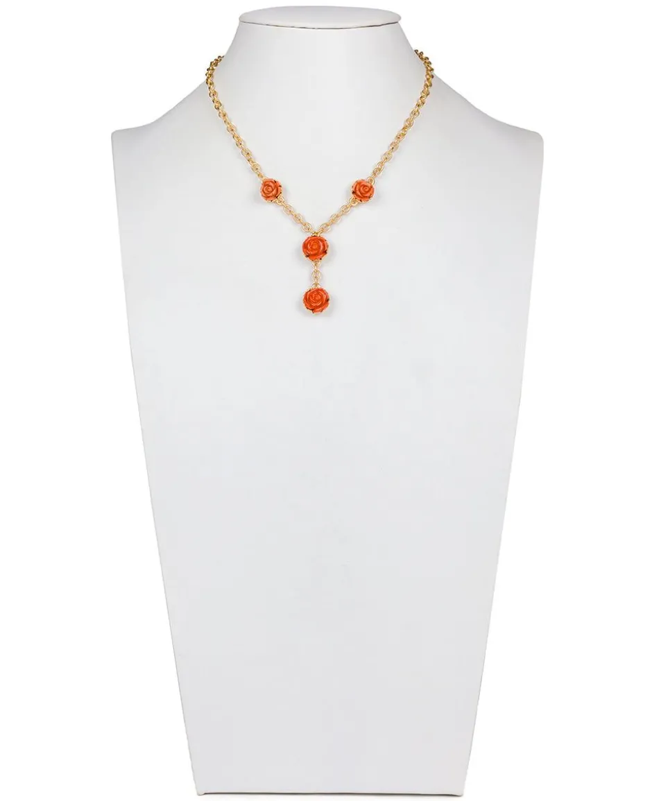 Patricia Nash Carved Rose Y Necklace| Necklaces