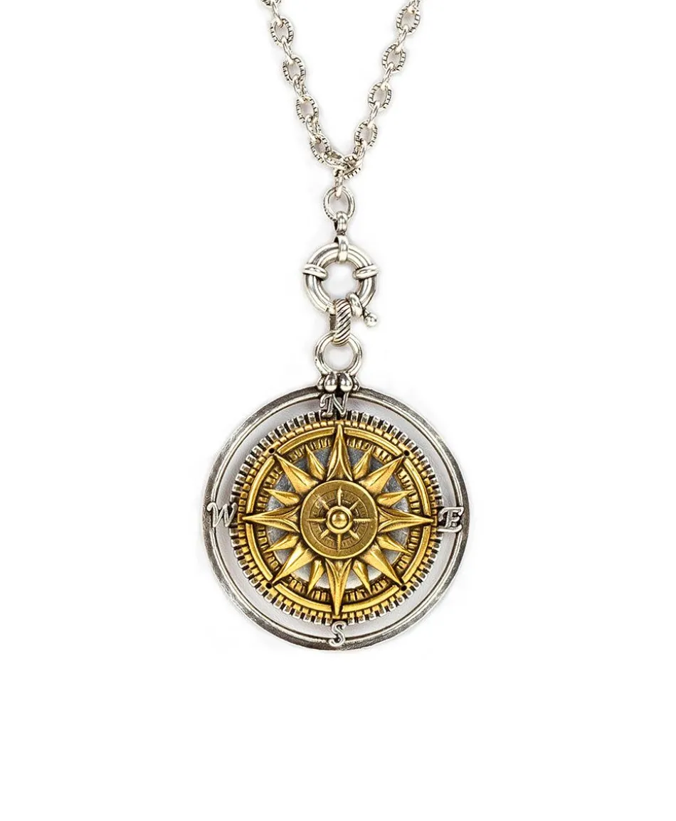 Patricia Nash Compass Locket Pendant Necklace| Necklaces