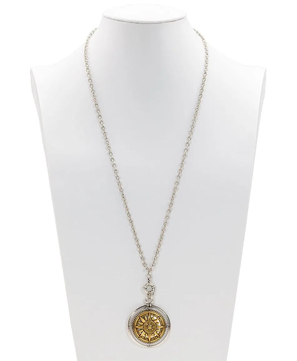 Patricia Nash Compass Locket Pendant Necklace| Necklaces