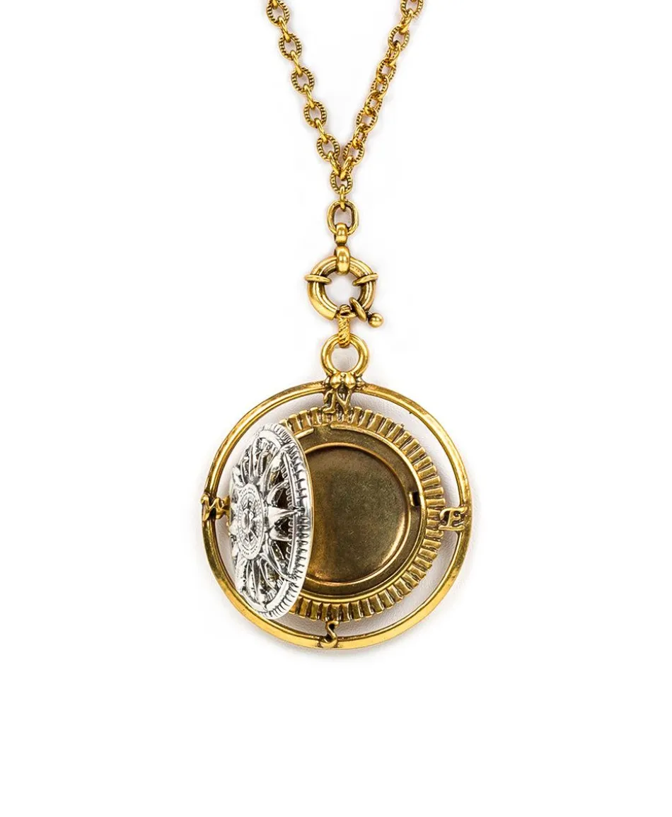 Patricia Nash Compass Locket Pendant Necklace| Necklaces