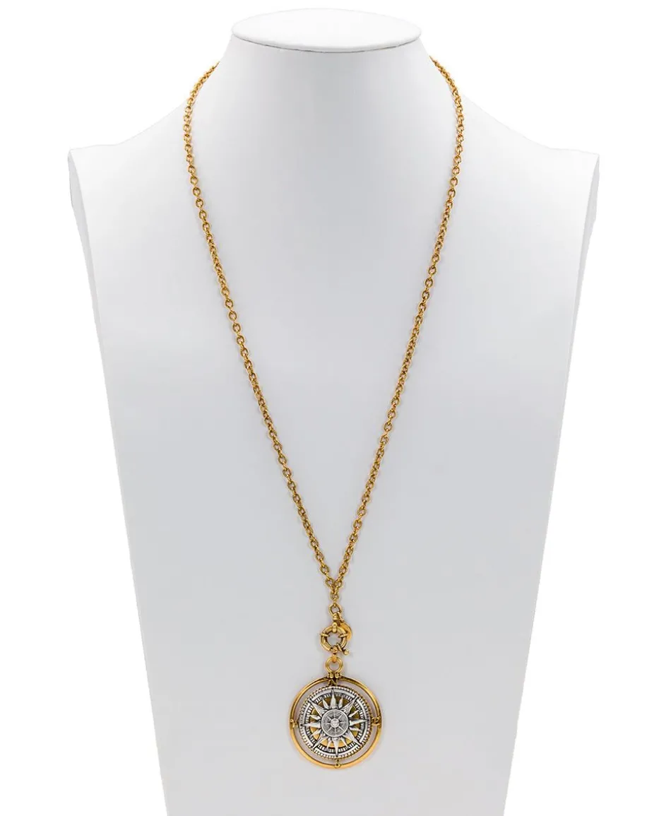 Patricia Nash Compass Locket Pendant Necklace| Necklaces