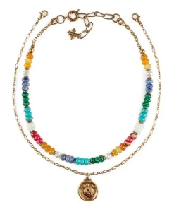 Patricia Nash Double Strand Necklace With Bee Pendant| Necklaces