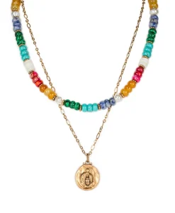 Patricia Nash Double Strand Necklace With Bee Pendant| Necklaces