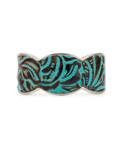 Patricia Nash Elisabetta Turquoise Leather Inset Cuff| Bracelets