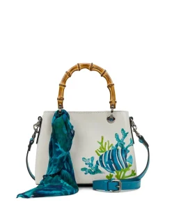 Patricia Nash Empoli Satchel With Deep Blue Sea Scarf| Satchels