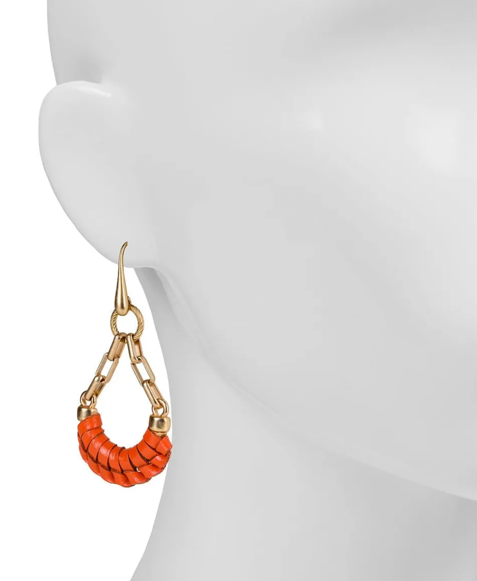 Patricia Nash Fidelia Wrapped Leather Dangle Earrings| Earrings