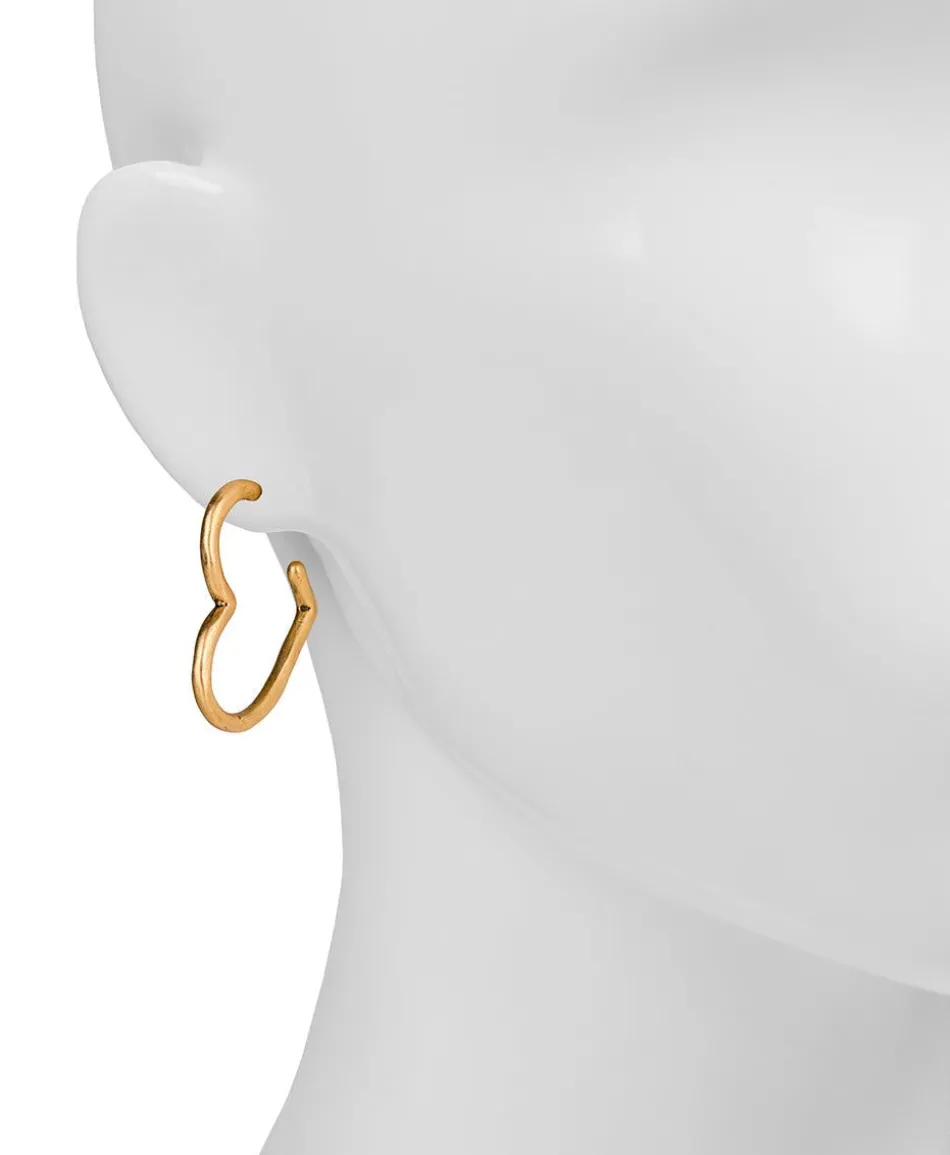 Patricia Nash Hammered Heart Hoop Earrings| Earrings