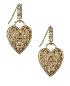 Patricia Nash Heart Lock Drop Earrings| Earrings