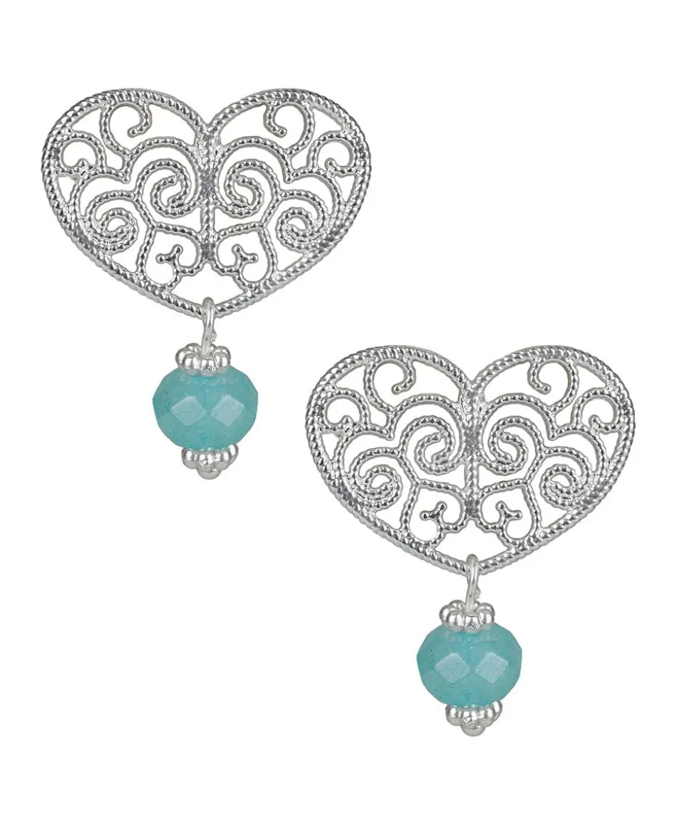 Patricia Nash Heart Post Bead Earrings| Earrings