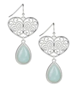 Patricia Nash Heart Wire Drop Cabochon Earrings| Earrings