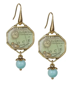 Patricia Nash Octagonal Map Drop Earrings| Earrings