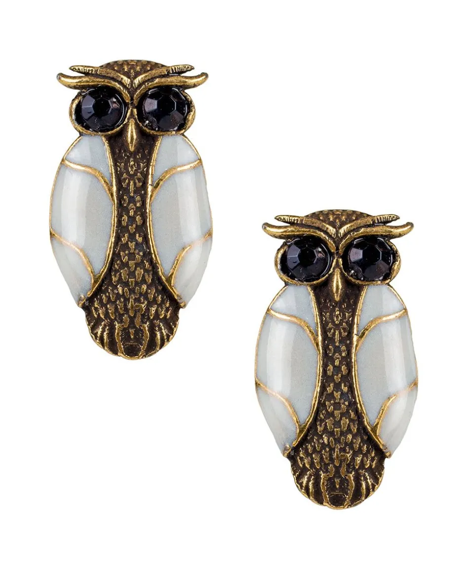 Patricia Nash Owl Button Earrings| Earrings