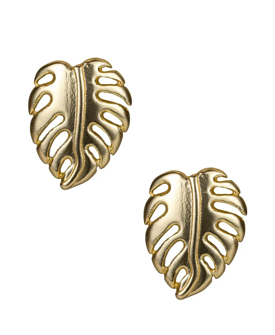 Patricia Nash Palm Leaf Button Earrings| Earrings