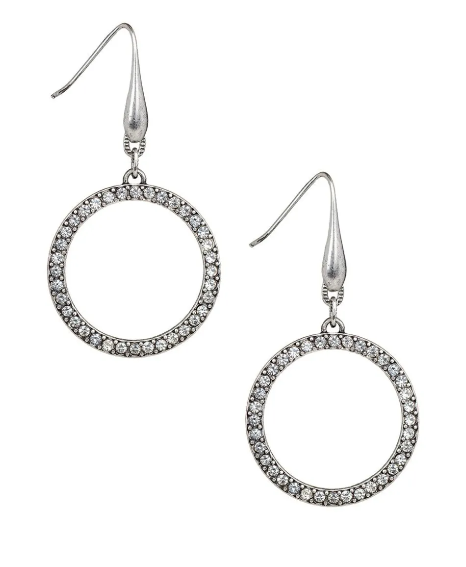 Patricia Nash Pave Circle Drop Earrings| Earrings