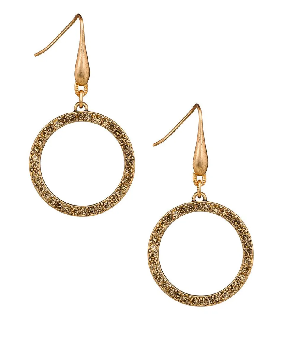 Patricia Nash Pave Circle Drop Earrings| Earrings
