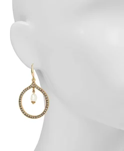 Patricia Nash Pave Teardrop With Pearl Earrings| Earrings