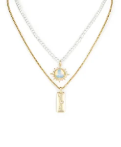 Patricia Nash Pearl And Sun Double Necklace| Necklaces