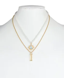 Patricia Nash Pearl And Sun Double Necklace| Necklaces