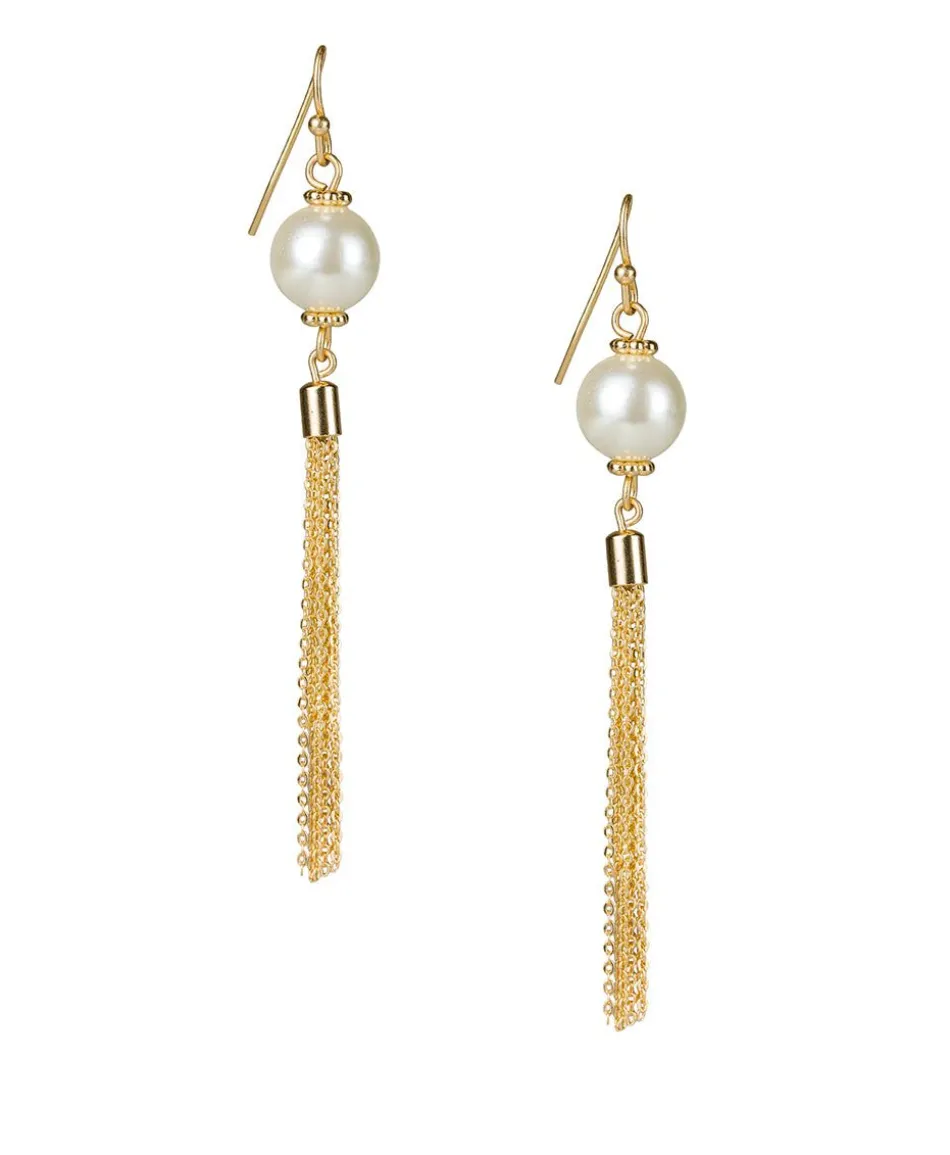 Patricia Nash Pearl Bead Earrings W/ Tassels| Earrings