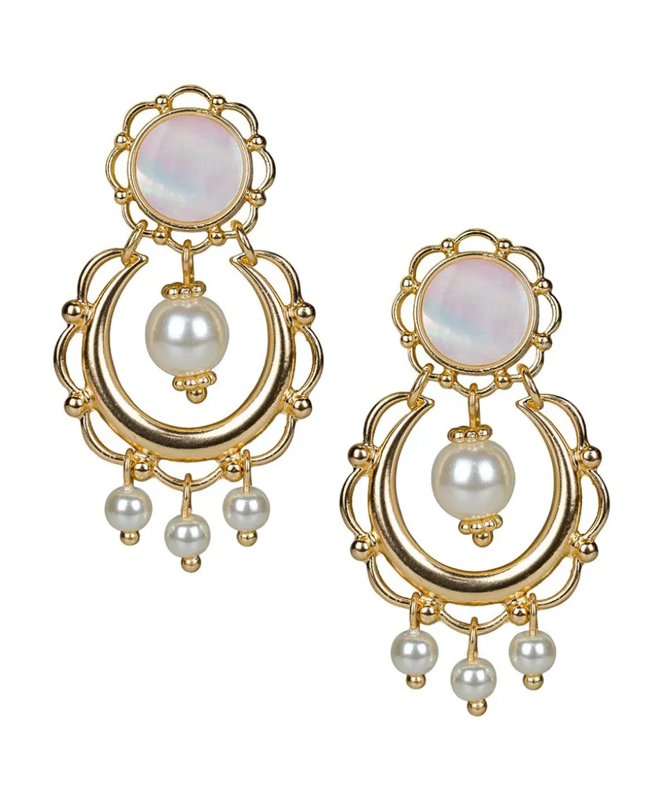 Patricia Nash Pearl Cresent Drop Earrings| Earrings