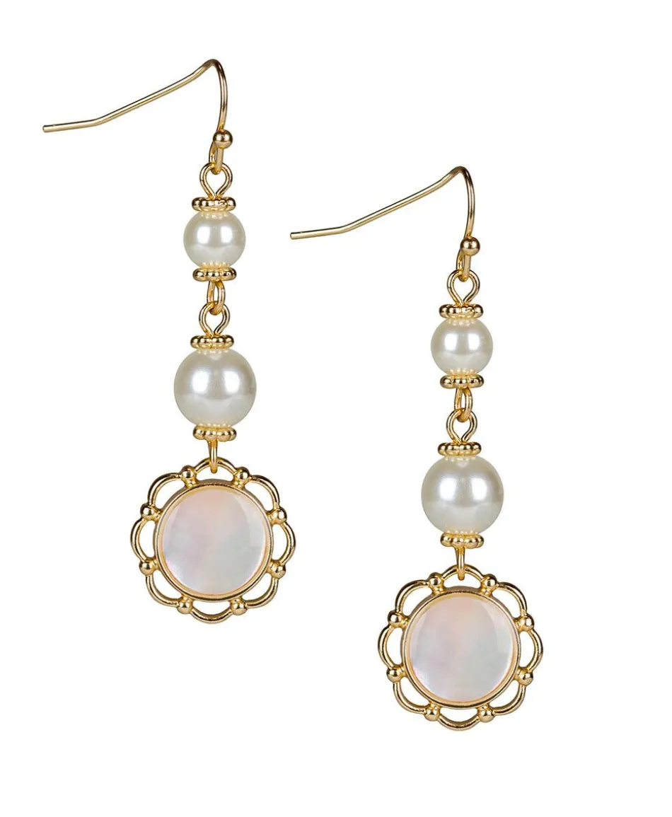 Patricia Nash Pearl Double Bead Drop Earrings| Earrings