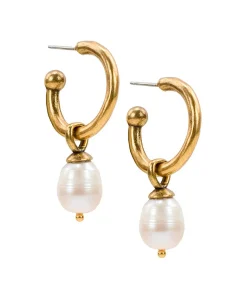 Patricia Nash Pearl Hoop Drop Earrings| Earrings