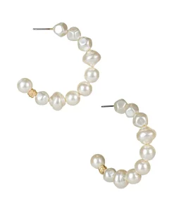Patricia Nash Pearl Hoop Earrings| Earrings