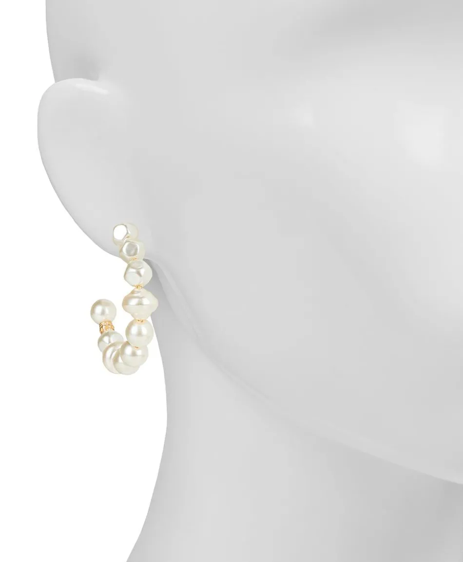 Patricia Nash Pearl Hoop Earrings| Earrings