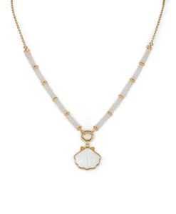 Patricia Nash Shell Pendant Beaded Necklace| Necklaces