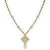Patricia Nash Sqaure Pearl Pendant| Necklaces