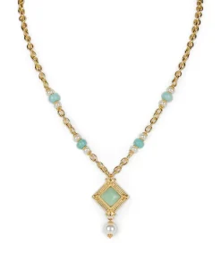 Patricia Nash Sqaure Pearl Pendant| Necklaces