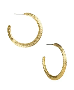 Patricia Nash Textured Knife Edge Hoop Earrings| Earrings
