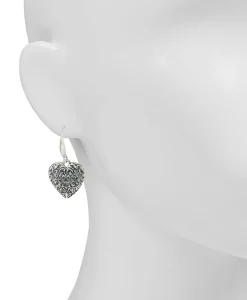 Patricia Nash Tooled Heart Dangle Earrings| Earrings