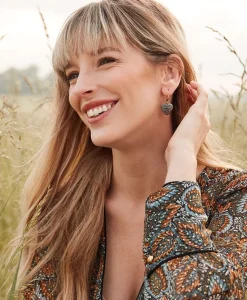 Patricia Nash Tooled Heart Dangle Earrings| Earrings