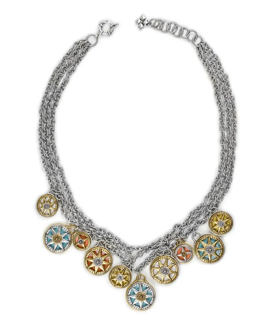 Patricia Nash Triple Chain Charm Necklace| Necklaces