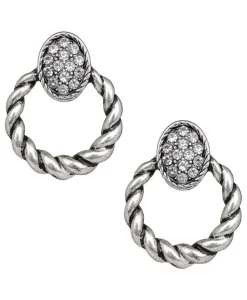 Patricia Nash Twist Rope Doorknocker Pave Earrings| Earrings