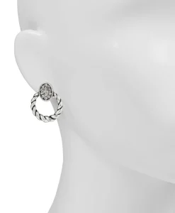 Patricia Nash Twist Rope Doorknocker Pave Earrings| Earrings