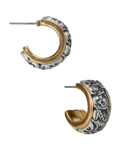 Patricia Nash Two Tone Tooled Hoop| Earrings