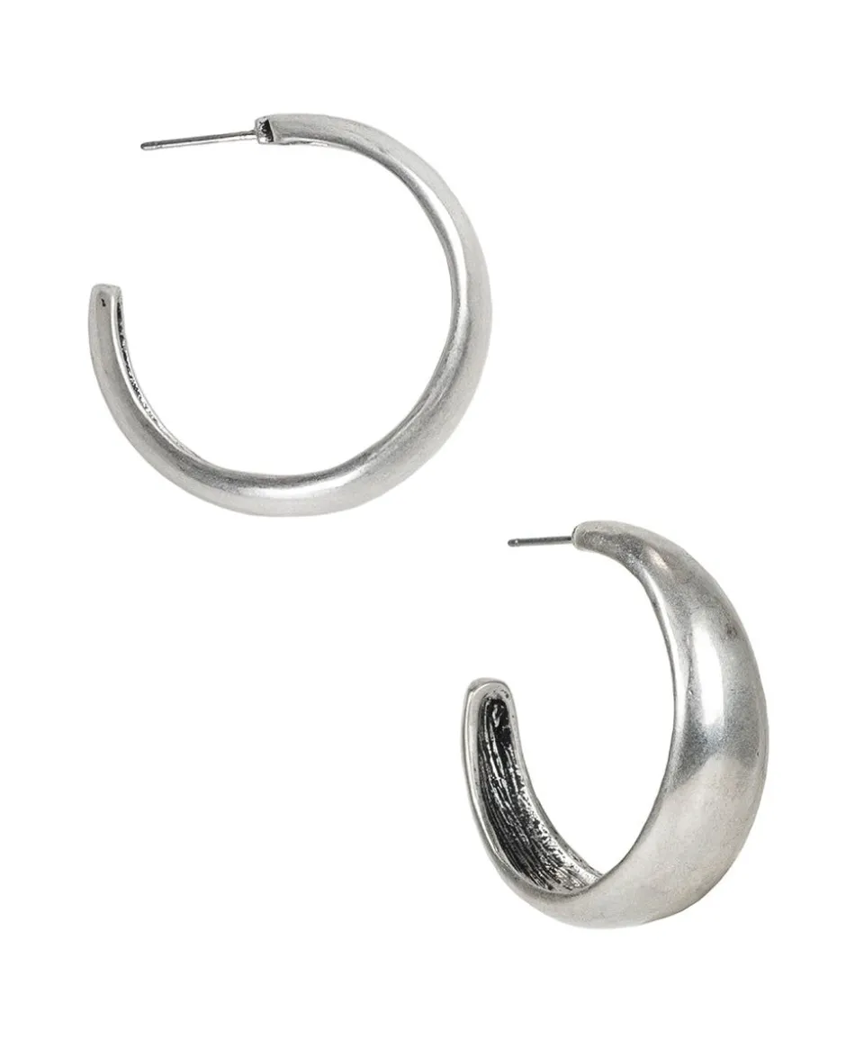 Patricia Nash Wide Hammered Hoop Earrings| Earrings