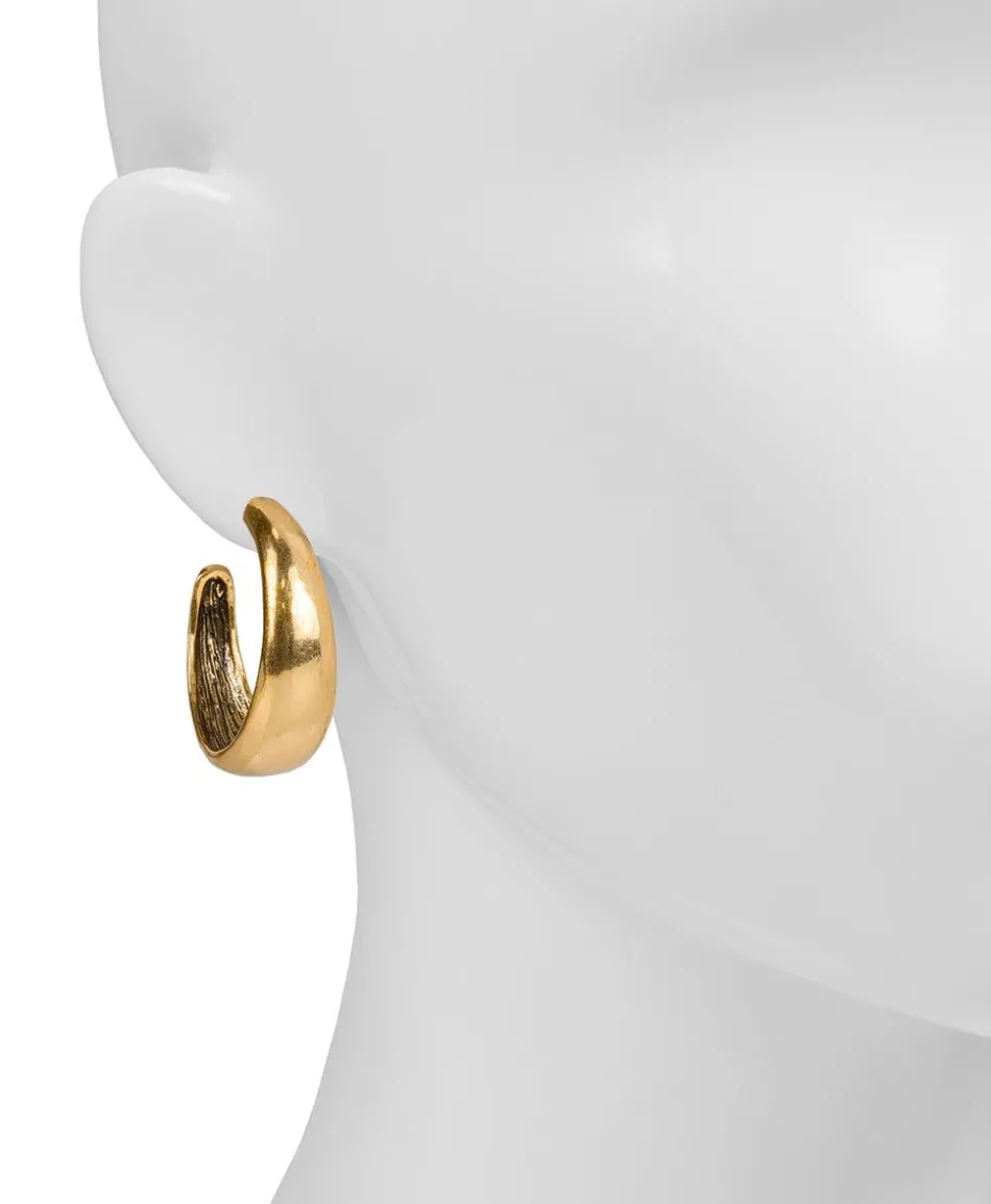 Patricia Nash Wide Hammered Hoop Earrings| Earrings